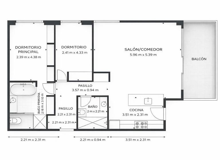 Wohnung zum Kauf 1.300.000 € 2 Zimmer 145 m² 17. Geschoss Madrid 28039