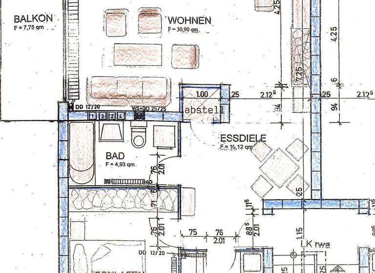 Wohnung zur Miete 550 € 2 Zimmer 69 m² 3. Geschoss frei ab sofort Birkenstr. 32 Mitte Velbert 42549