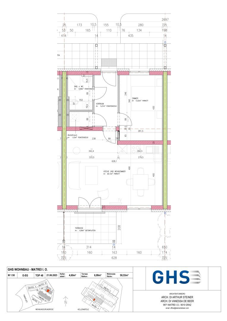 Wohnung zur Miete 706 € 1 Zimmer 50,5 m²<br/>Wohnfläche EG<br/>Geschoss Matrei in Osttirol 9971