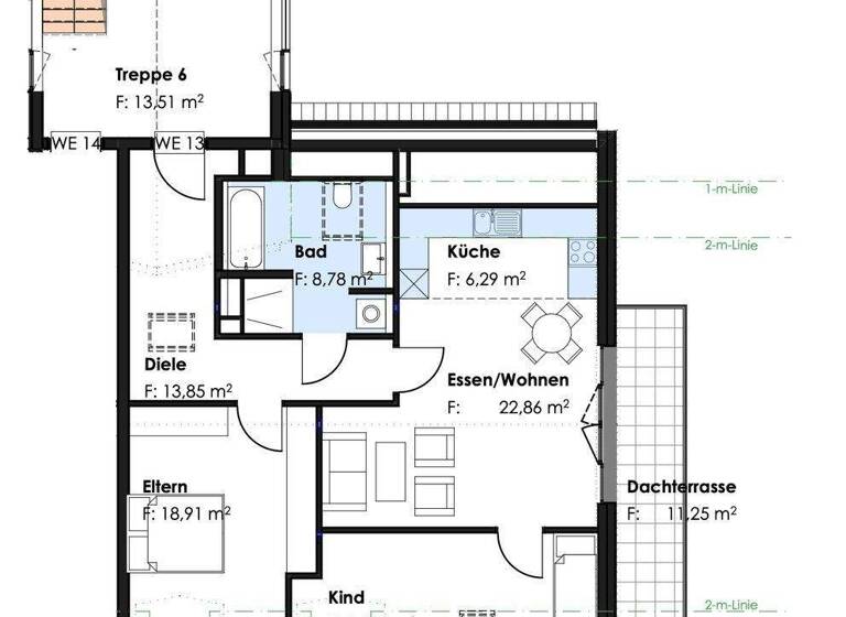 Wohnung zur Miete 1.712 € 3 Zimmer 87,8 m² 3. Geschoss Dorfstraße 13a Germering 82110