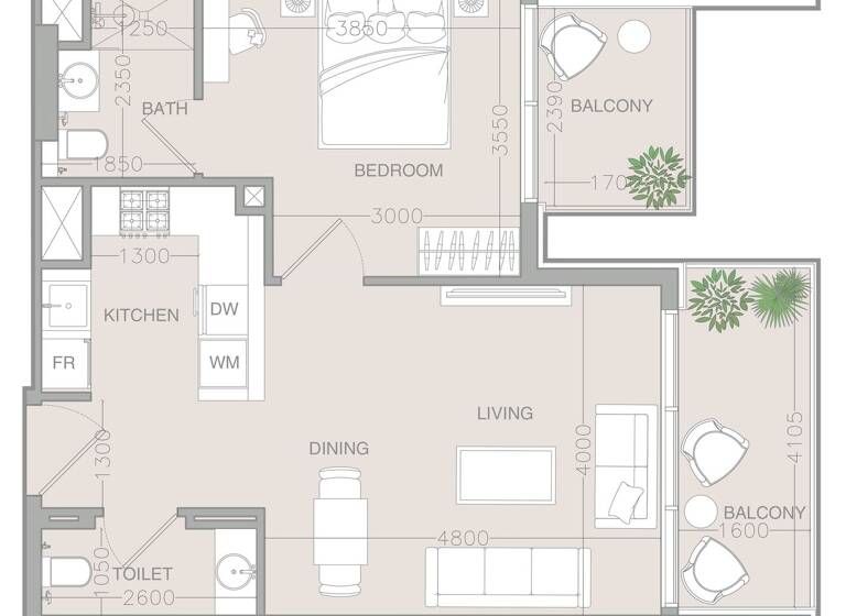Wohnung zum Kauf provisionsfrei 280.048 € 2 Zimmer 66,2 m² Dubai 00000