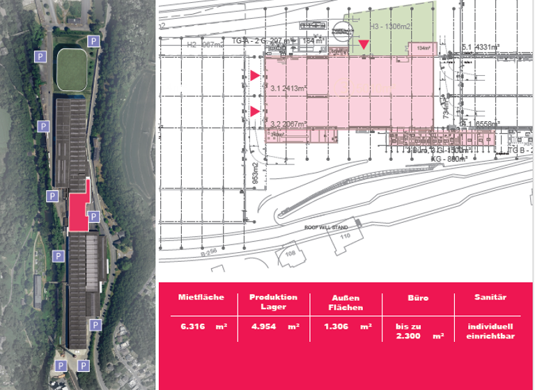 Halle/Industriefläche zur Miete provisionsfrei 4.954 m² Lagerfläche teilbar ab 2.067 m² Rasselsteiner Str. 101 Neuwied 56564