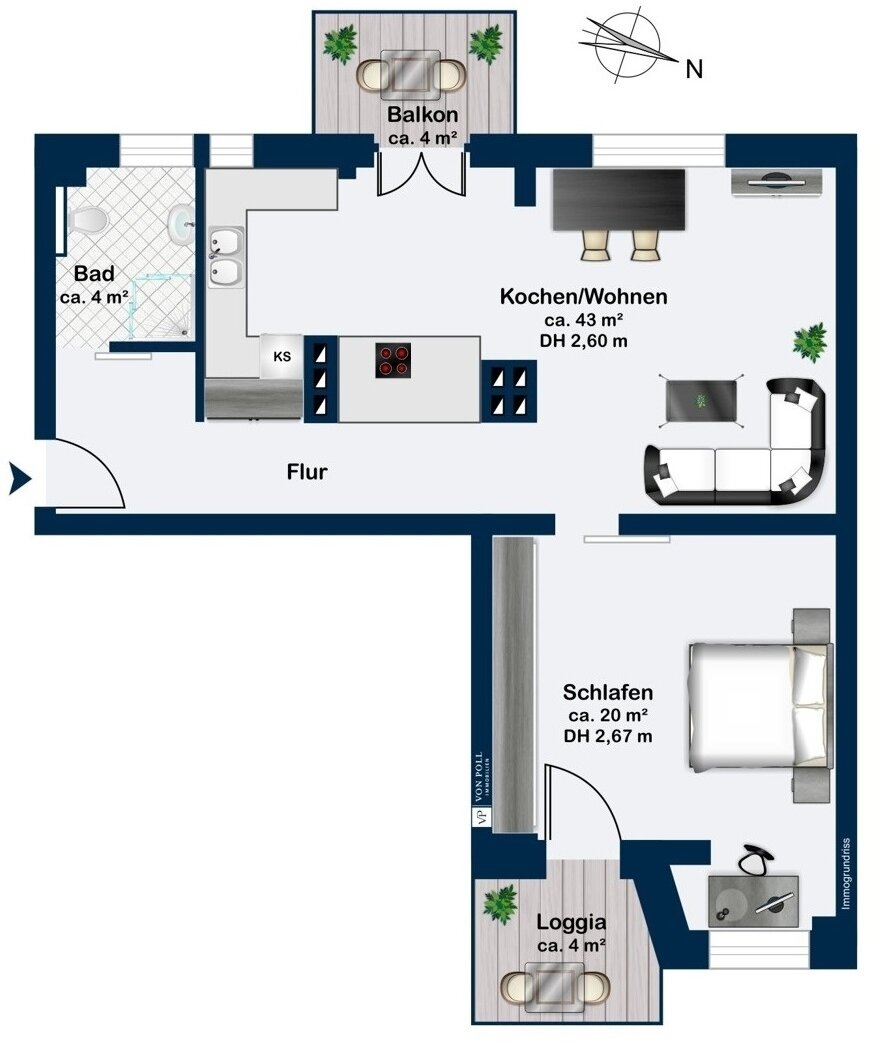 Wohnung zum Kauf 545.000 € 2 Zimmer 71 m²<br/>Wohnfläche 3.<br/>Geschoss Schöneberg Berlin 10825