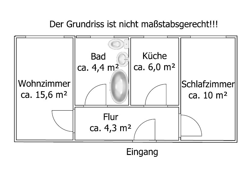 Wohnung zur Miete 260 € 2 Zimmer 40,2 m²<br/>Wohnfläche EG<br/>Geschoss Geschwister-Scholl-Straße 36 Kamenz Kamenz 01917