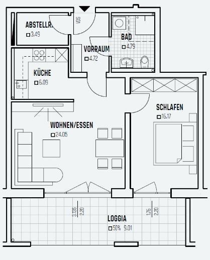 Wohnung zum Kauf provisionsfrei 307.500 € 2 Zimmer 68,3 m²<br/>Wohnfläche 1.<br/>Geschoss ab sofort<br/>Verfügbarkeit Vogelsangstraße 3 Plattling Plattling 94447