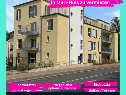 Wohnung zur Miete - Erstbezug 764 € 2 Zimmer 52,7 m² 3. Geschoss Hüls Marl 45772