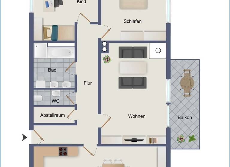 Wohnung zur Miete 890 € 3 Zimmer 105 m² 1. Geschoss Jöhlingen Walzbachtal / Jöhlingen 75045