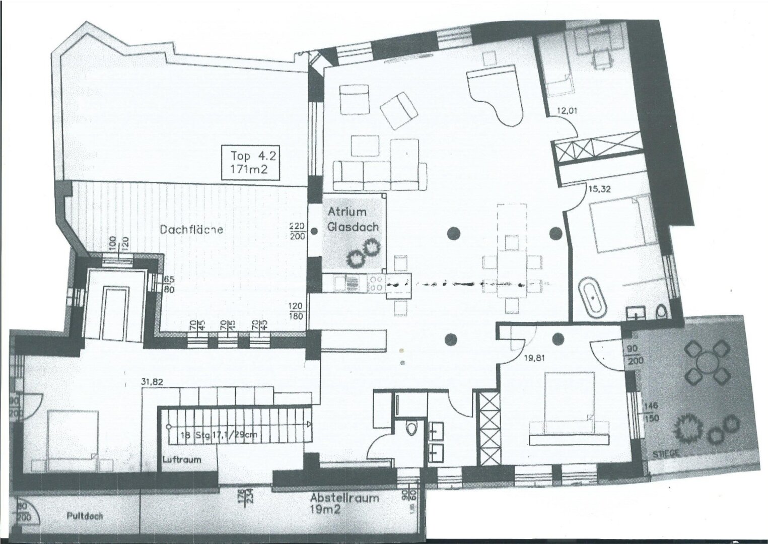 Penthouse zum Kauf 579.000 € 6 Zimmer 196 m²<br/>Wohnfläche Aching Burghausen 84