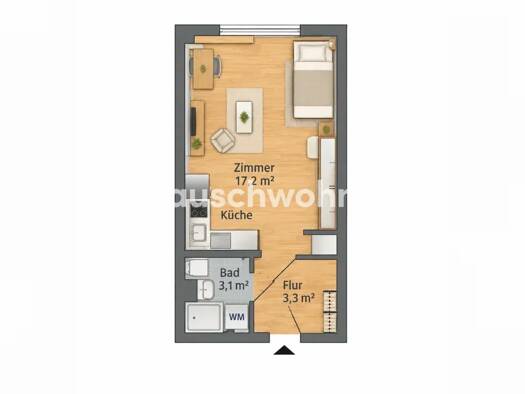 Wohnung zur Miete Tauschwohnung 275 € 1 Zimmer 24 m² 7. Geschoss Gottfried-Keller-Siedlung Halle (Saale) 06118