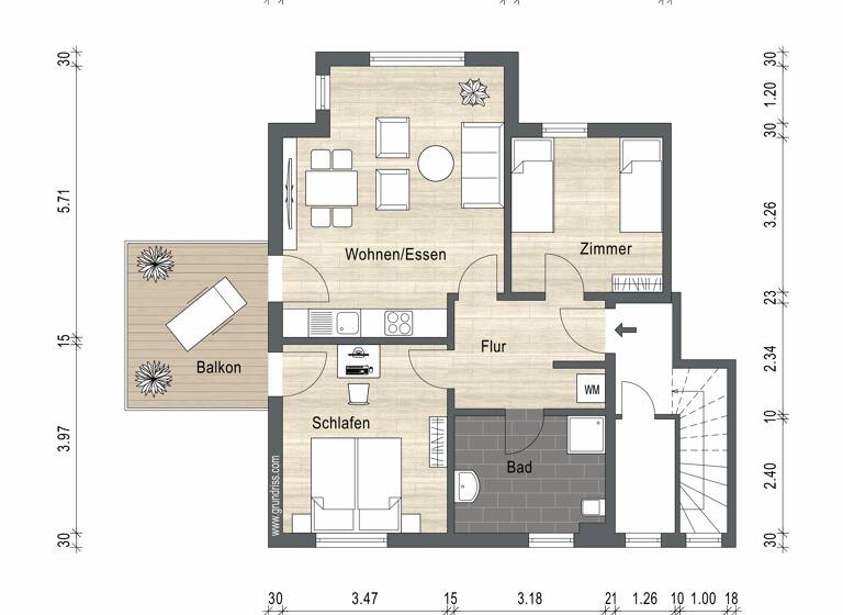 Wohnung zum Kauf provisionsfrei 250.000 € 3 Zimmer 70,3 m²<br/>Wohnfläche 1.<br/>Geschoss Thurbruchstraße 28 Kachlin Dargen 17419