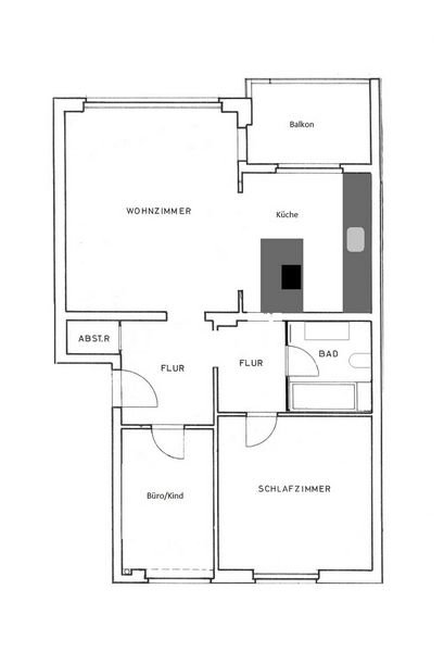 Wohnung zur Miete 700 € 3 Zimmer 71 m²<br/>Wohnfläche 2.<br/>Geschoss ab sofort<br/>Verfügbarkeit Hohenheimer Str. 43 Dobel Stuttgart 70184