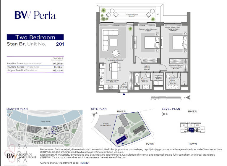 Wohnung zum Kauf provisionsfrei 543.888 € 3 Zimmer 94,4 m² Belgrad Waterfront 11000