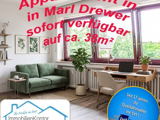 Wohnung zur Miete 310 € 1 Zimmer 38 m² Drewer Marl 4570