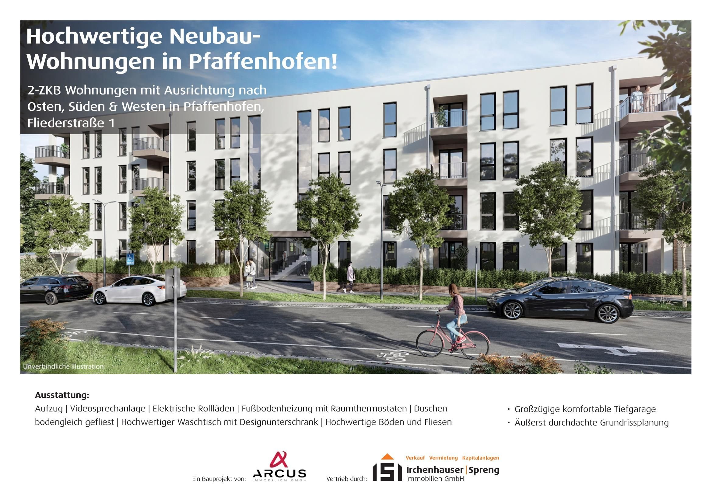 Terrassenwohnung zum Kauf provisionsfrei 399.000 € 2 Zimmer 60 m²<br/>Wohnfläche EG<br/>Geschoss ab sofort<br/>Verfügbarkeit Fliederstraße 1 Pfaffenhofen a d Ilm Pfaffenhofen an der Ilm 85276