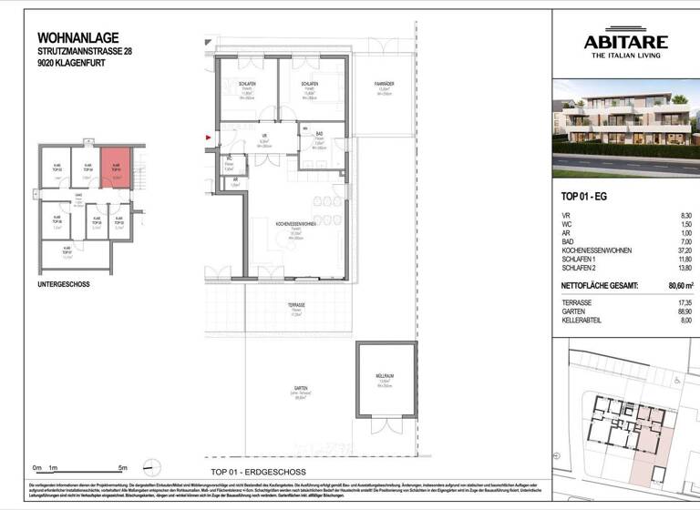 Wohnung zum Kauf - Erstbezug 555.000 € 3 Zimmer 81 m² EG Innere Stadt Klagenfurt am Wörthersee 9020