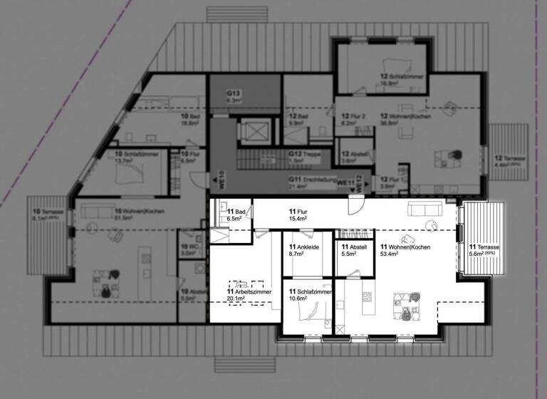 Wohnung zur Miete 1.400 € 3 Zimmer 125,8 m² 2. Geschoss frei ab 01.05.2026 Otterbreite 14 Bramsche 49565