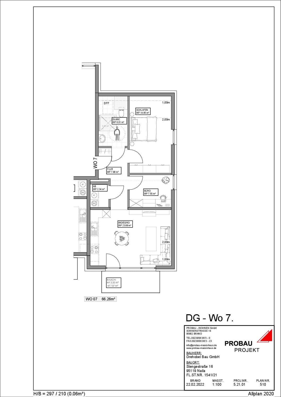 Penthouse zum Kauf 3 Zimmer 66,3 m²<br/>Wohnfläche Naila Naila 95119