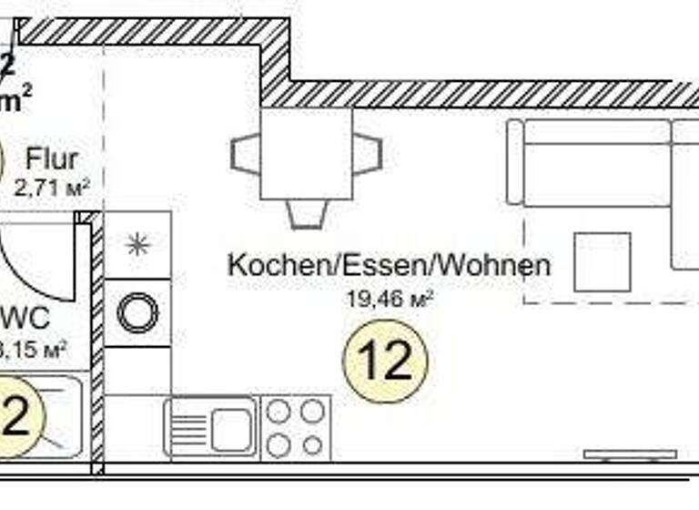 Studio zum Kauf provisionsfrei 127.000 € 1 Zimmer 30,4 m² 2. Geschoss frei ab 01.12.2026 Pfullendorf 88630