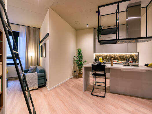 Studio zur Miete Wohnen auf Zeit 1.790 € 2 Zimmer 50 m² frei ab sofort Voltastraße 81 Bockenheim Frankfurt am Main 60486