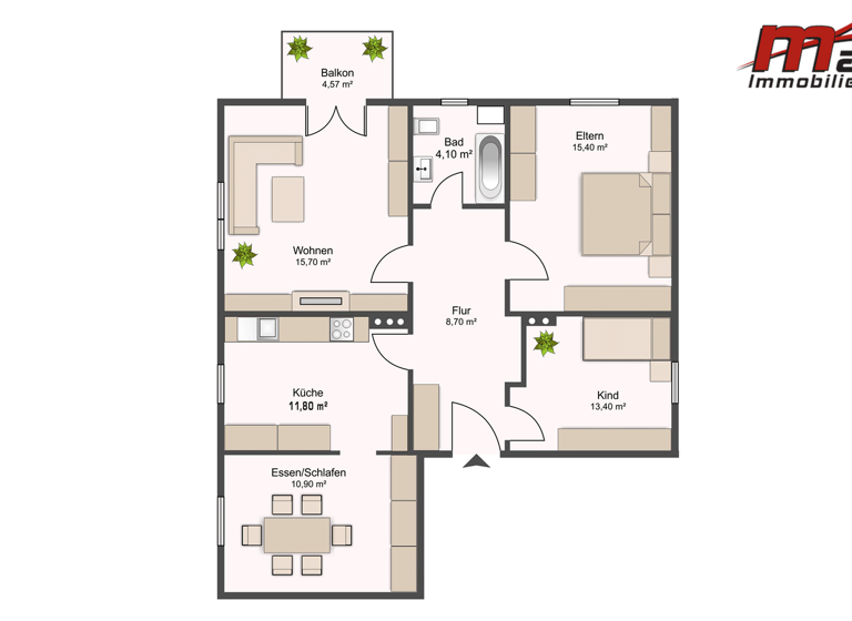 Wohnung zum Kauf 259.000 € 4 Zimmer 80 m² 1. Geschoss frei ab sofort Sonnenheim 50 Frastanz 6820