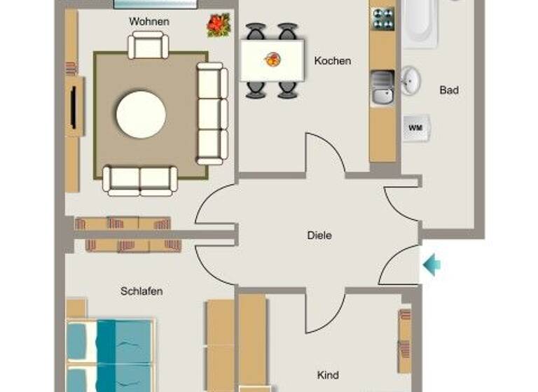 Wohnung zur Miete 801 € 3,5 Zimmer 95,3 m² 3. Geschoss Wibbeltstraße 8 Wanne Herne 44649