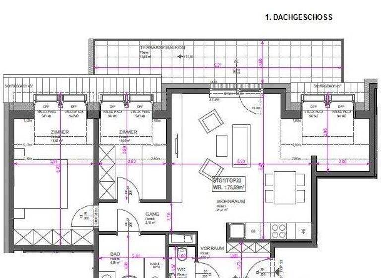 Wohnung zum Kauf 559.900 € 3 Zimmer 75,7 m² Wien 1220