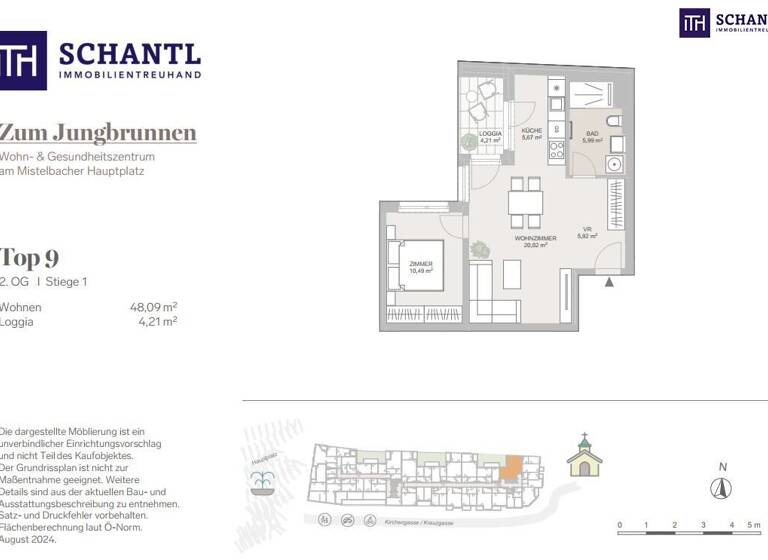 Wohnung zum Kauf - Erstbezug 204.500 € 2 Zimmer 48,1 m² 2. Geschoss Hauptplatz Mistelbach 2130