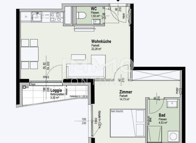 Wohnung zum Kauf - Erstbezug 303.100 € 2 Zimmer 46,3 m² 3. Geschoss Wien 1210