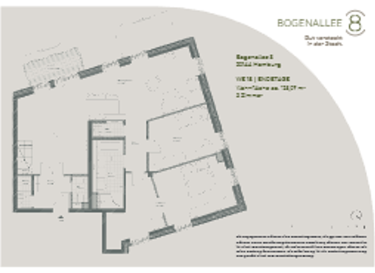 Penthouse zum Kauf - Erstbezug provisionsfrei 1.650.000 € 3 Zimmer 129,1 m² 3. Geschoss frei ab 01.06.2026 Bogenallee 8 Harvestehude Hamburg 20144