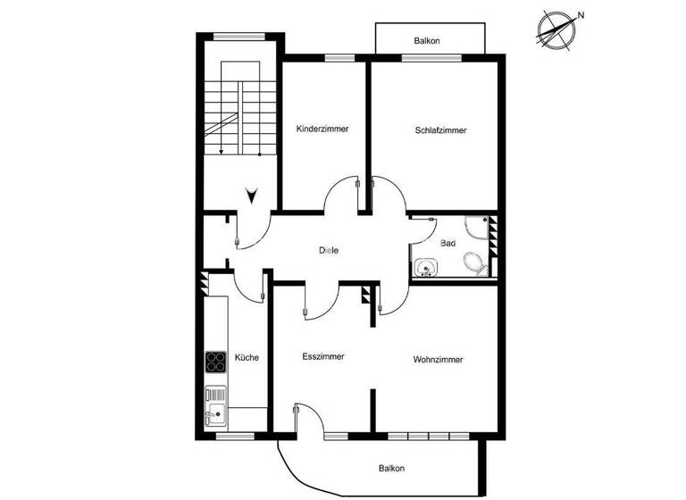 Wohnung zum Kauf 629.000 € 4 Zimmer 89,1 m² 1. Geschoss Eilbek Hamburg 22089