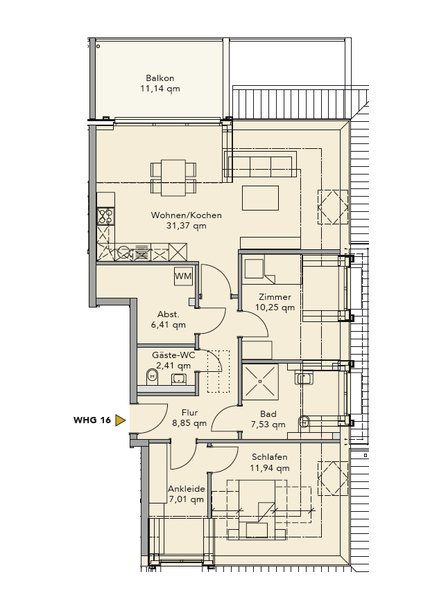 Penthouse zum Kauf provisionsfrei 440.000 € 3,5 Zimmer 91 m²<br/>Wohnfläche Brinkum Stuhr 28816