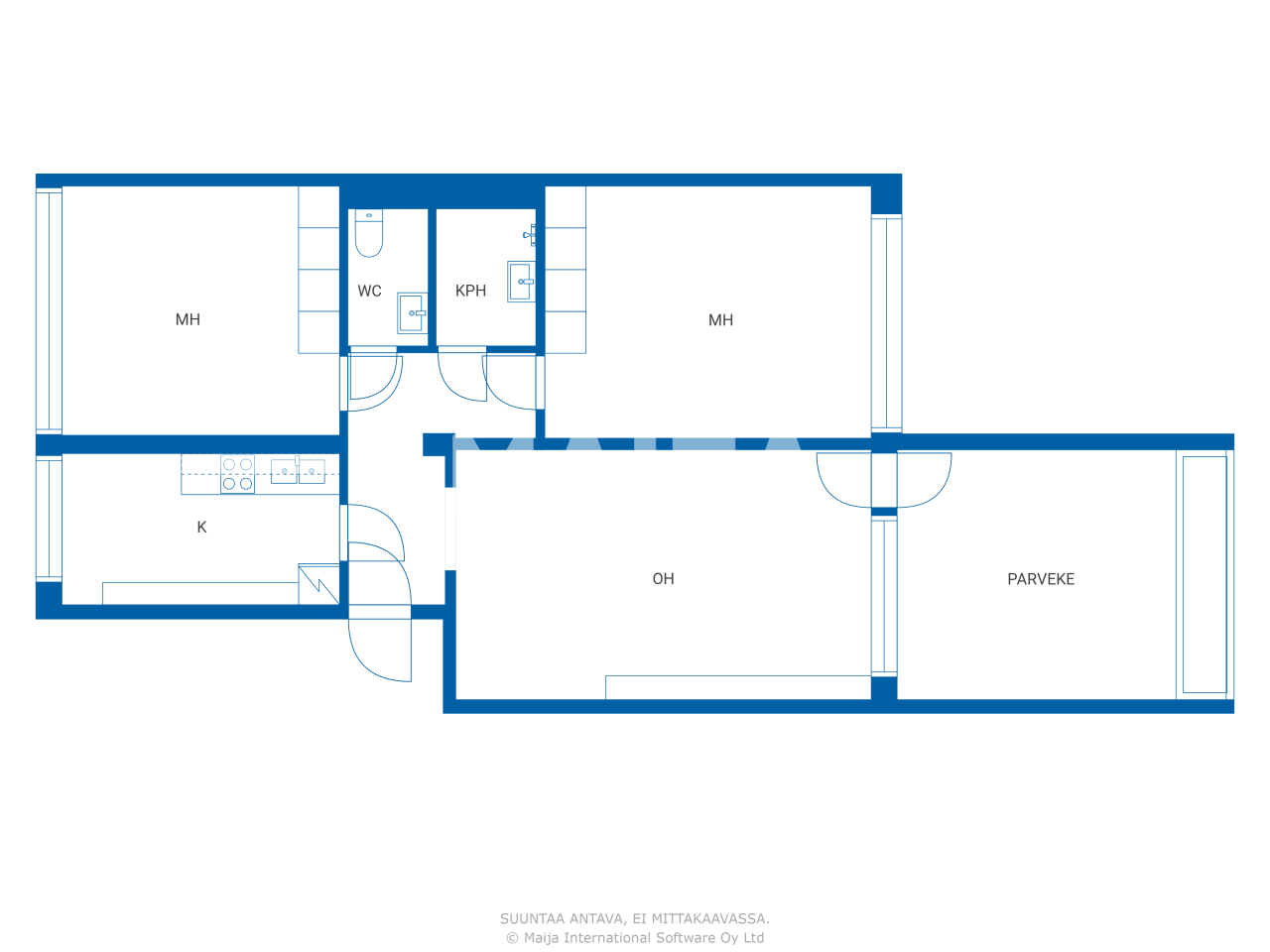 Studio zum Kauf 189.000 € 3 Zimmer 75 m²<br/>Wohnfläche 1.<br/>Geschoss Ulappasaarentie 1 Helsinki 00980