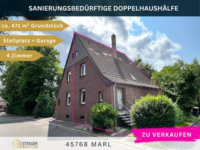 Doppelhaushälfte zum Kauf 179.000 € 4 Zimmer 90 m² 471 m² Grundstück Marl 45768