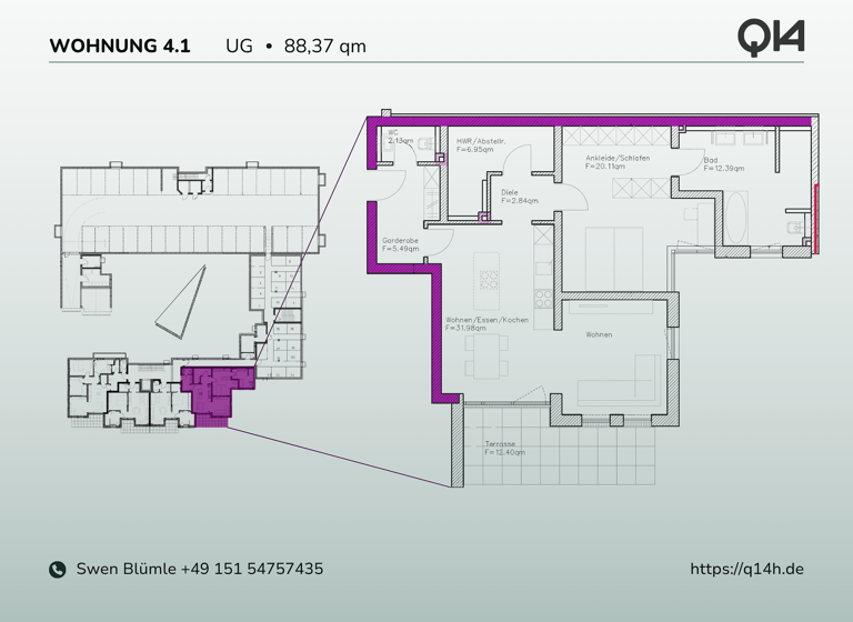 Wohnung zum Kauf - Erstbezug provisionsfrei 375.615 € 2 Zimmer 88,4 m² 1. Geschoss frei ab 01.07.2027 Ilztalstraße 14 Hutthurm 94116
