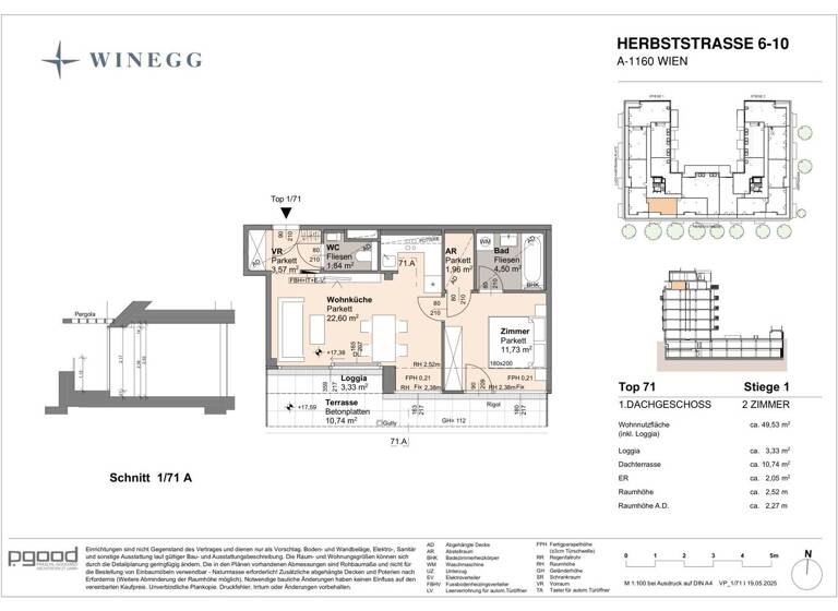 Wohnung zum Kauf - Erstbezug 407.000 € 2 Zimmer 46,2 m² 5. Geschoss Herbststraße 6-10 Wien 1160
