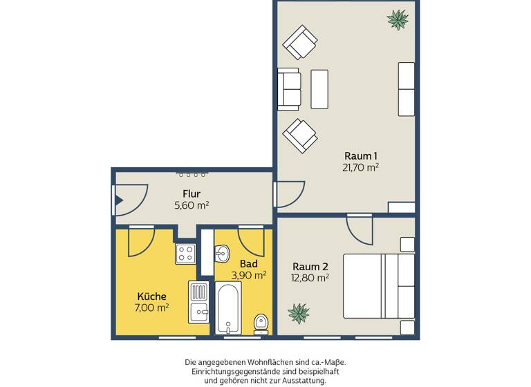 Wohnung zur Miete 394 € 2 Zimmer 51 m² Ranstädter Steinweg 11 Zentrum-West Leipzig 04109