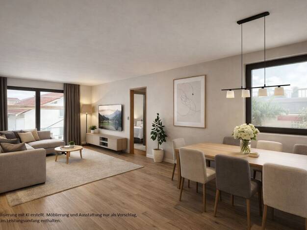 Wohnung zum Kauf - Neubau provisionsfrei 388.000 € 2 Zimmer 63,9 m² 1. Geschoss Traunstein Traunstein 83278