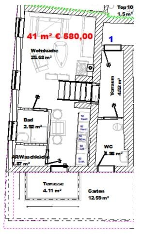 Wohnung zur Miete 527 € 1 Zimmer 41 m²<br/>Wohnfläche Frohsdorf 2821