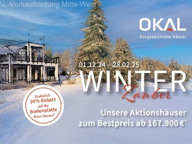 Einfamilienhaus zum Kauf - Erstbezug provisionsfrei 365.000 € 6 Zimmer 136 m² 665 m² Grundstück 95 Jahre Okal - Jubiläumspreis bei OkalFluterschen 57614