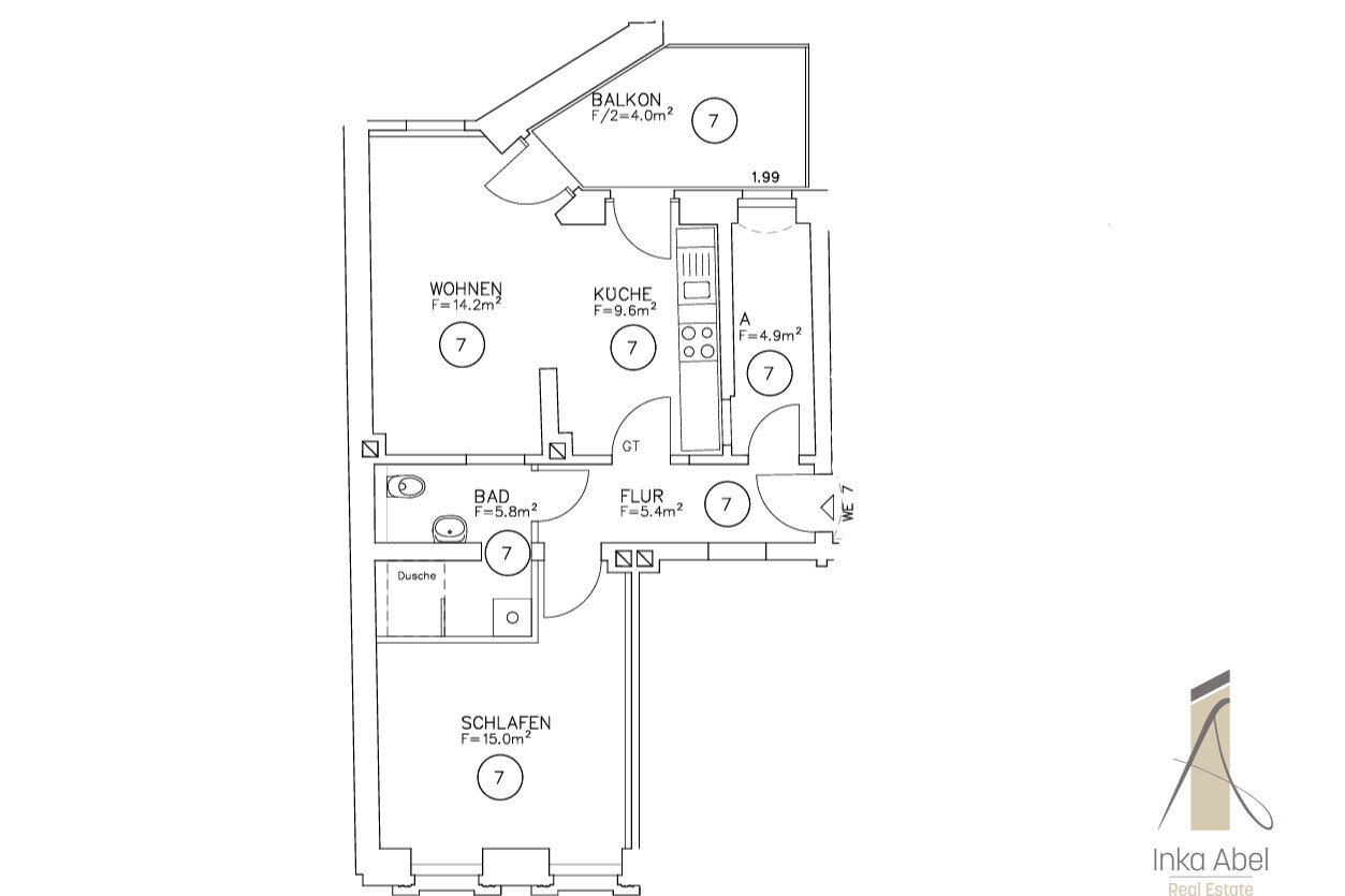 Wohnung zur Miete 420 € 2 Zimmer 58,9 m²<br/>Wohnfläche 1.<br/>Geschoss Mittagstr. 8 Moritzplatz Magdeburg 39124