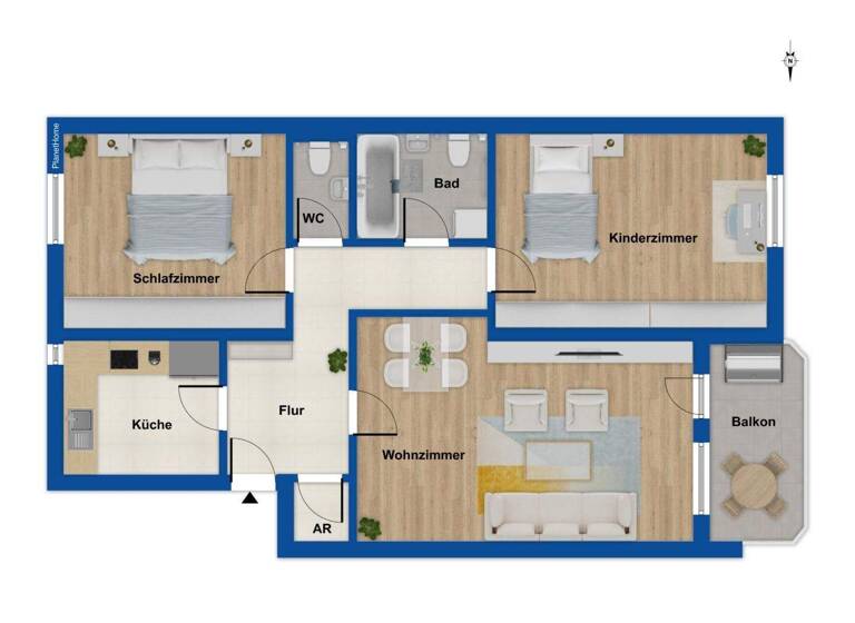 Wohnung zum Kauf 299.000 € 3 Zimmer 79,1 m² 2. Geschoss Rastatt 76437