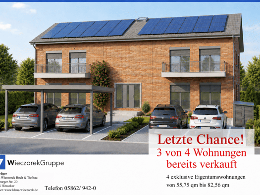 Terrassenwohnung zum Kauf - Erstbezug provisionsfrei 195.000 € 2 Zimmer 55,8 m² EG Hitzacker Hitzacker 29456