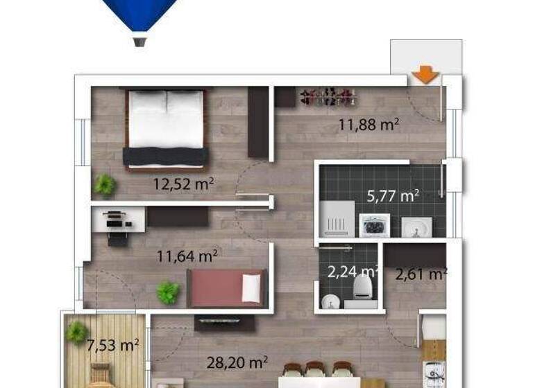 Wohnung zum Kauf - Erstbezug 415.000 € 3 Zimmer 72,3 m² 1. Geschoss Wörgl 6300