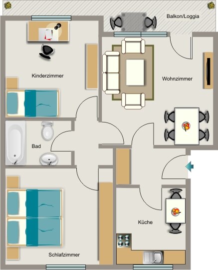 Wohnung zur Miete 588 € 3,5 Zimmer 66 m²<br/>Wohnfläche 3.<br/>Geschoss 01.04.2025<br/>Verfügbarkeit Breitscheidstraße 35 Brackeler Feld Dortmund 44309