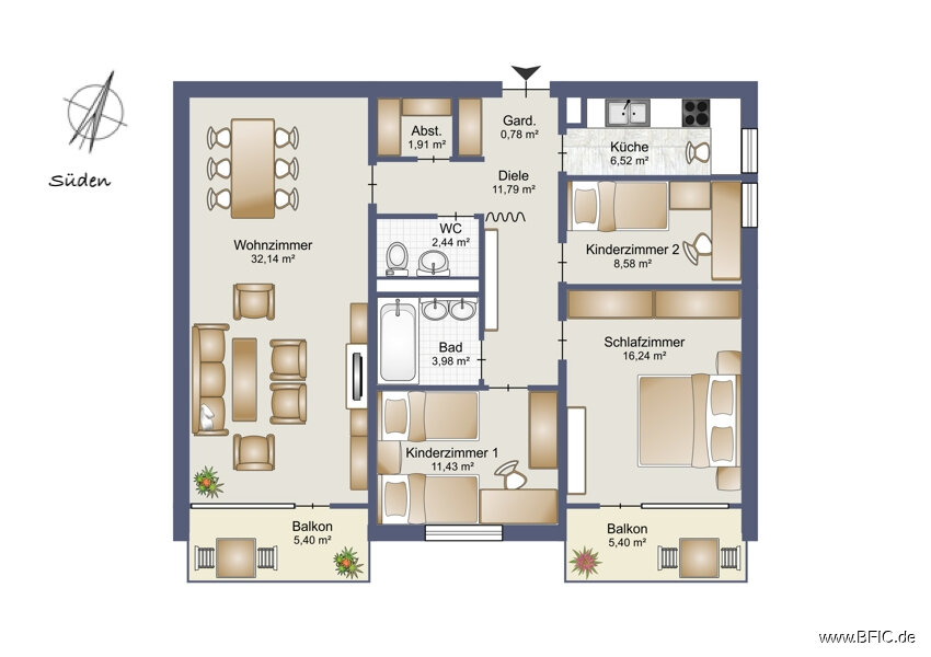 Wohnung zum Kauf 399.000 € 4 Zimmer 102 m²<br/>Wohnfläche 8.<br/>Geschoss Fürstenfeldbruck Fürstenfeldbruck 82256