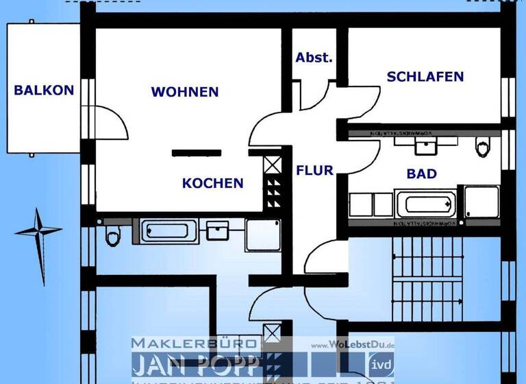 Wohnung zur Miete 370 € 2 Zimmer 55 m² 2. Geschoss Salzweg 59 Greiz 07973