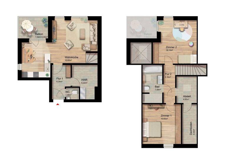 Wohnung zur Miete - Erstbezug 1.500 € 3 Zimmer 107,5 m² Friedrichsfehn Edewecht / Friedrichsfehn 26188