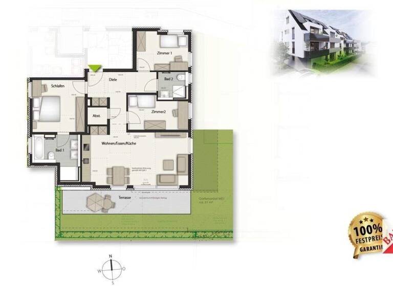 Wohnung zum Kauf - Neubau provisionsfrei 685.000 € 4 Zimmer 99 m² Maichingen Sindelfingen 71069
