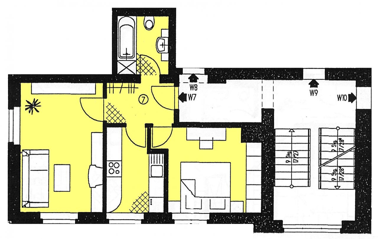 Wohnung zur Miete 250 € 2 Zimmer 41,3 m²<br/>Wohnfläche 2.<br/>Geschoss Virchowplatz 9 Marienthal West 433 Zwickau 08060