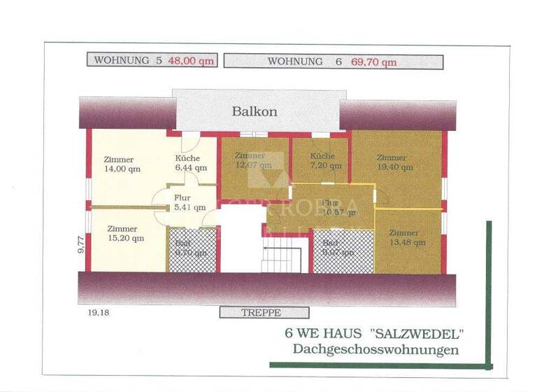 Wohnung zur Miete 460 € 3 Zimmer 69,7 m² 2. Geschoss Weidenweg 5 Salzwedel 29410